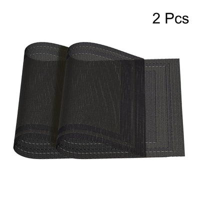 Harfington Uxcell Place Mats, 450x300mm Table Mats Set of 2 PVC Washable Woven Placemat Dark Gray