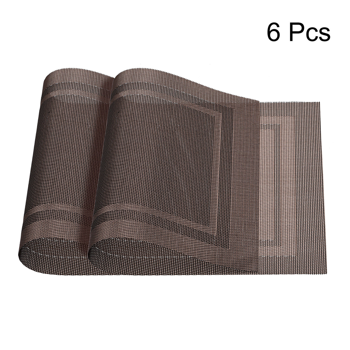 uxcell Uxcell Place Mats, 450x300mm Table Mats Set of 6 PVC Washable Woven Placemat Coffee