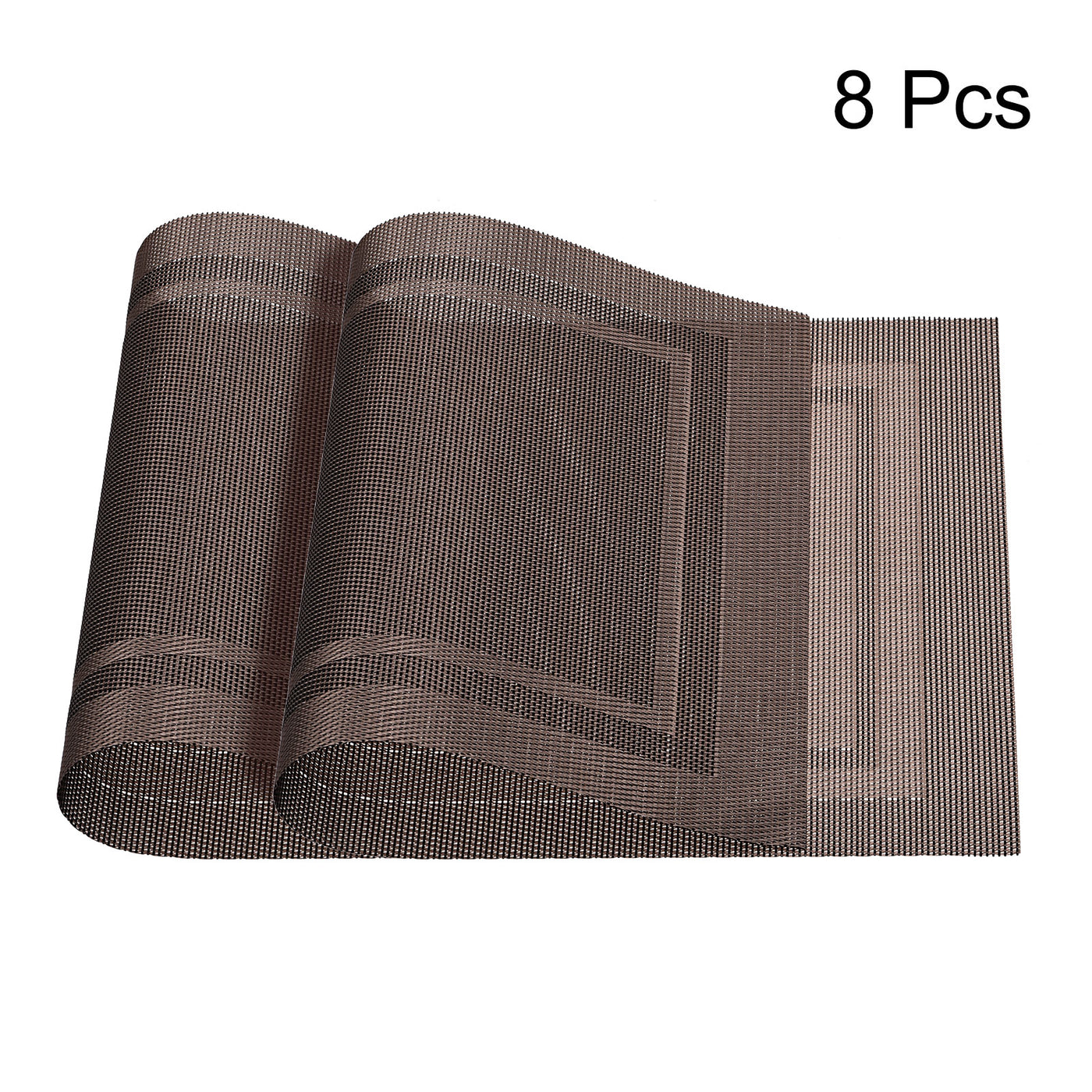 uxcell Uxcell Place Mats, 450x300mm Table Mats Set of 8 PVC Washable Woven Placemat Coffee