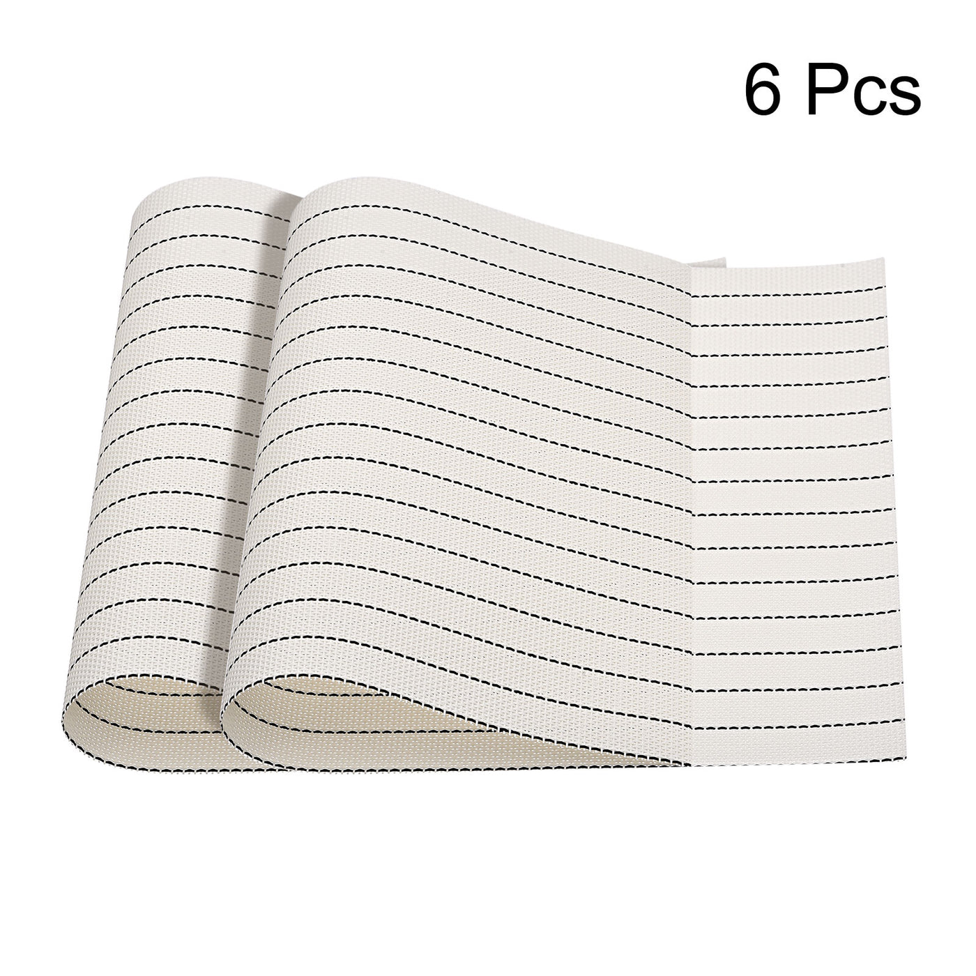 uxcell Uxcell Place Mats, 450x300mm Table Mats Set of 6 PVC Washable Woven Placemat White