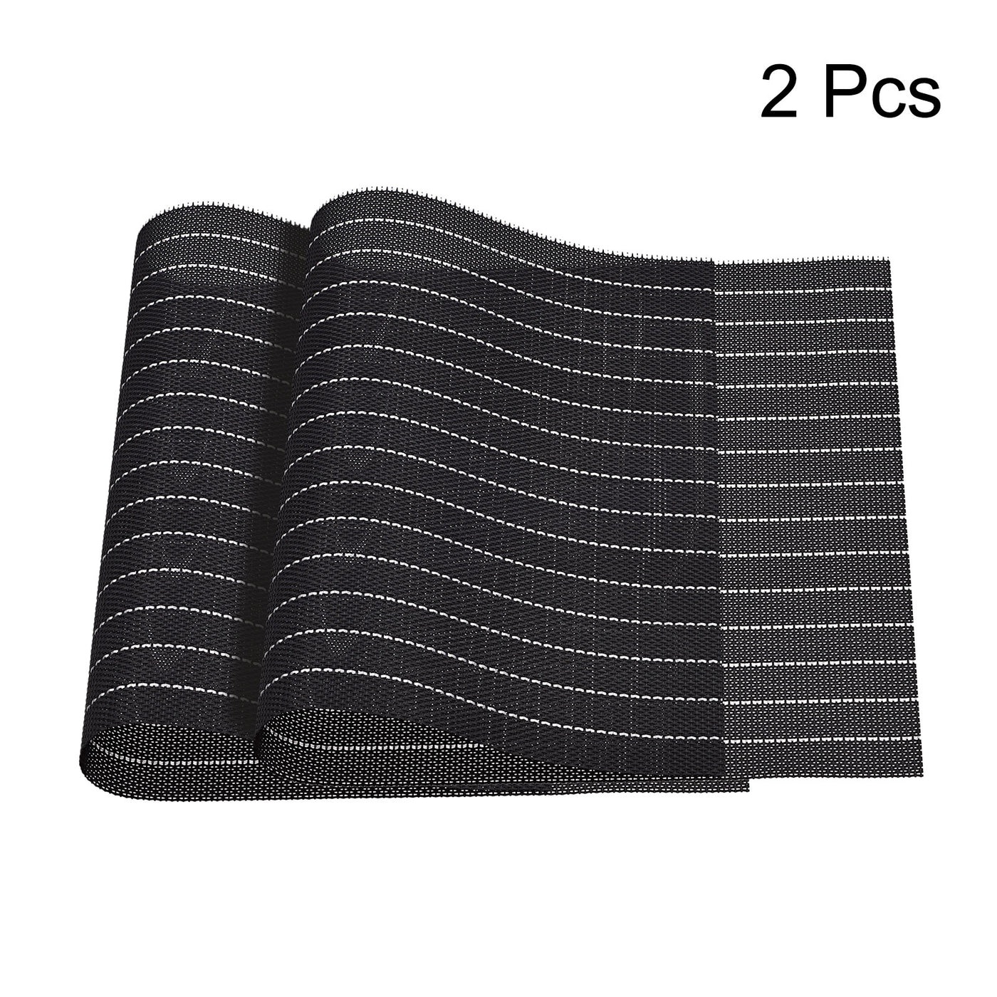uxcell Uxcell Place Mats, 450x300mm Table Mats Set of 2 PVC Washable Woven Placemat Black