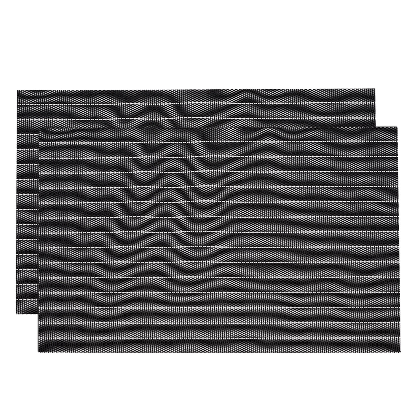 uxcell Uxcell Place Mats, 450x300mm Table Mats Set of 2 PVC Washable Woven Placemat Black