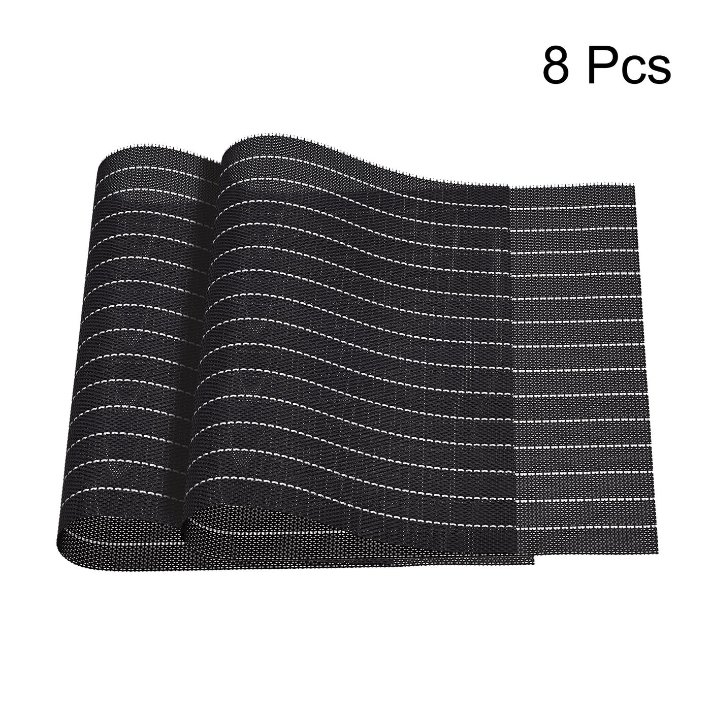 uxcell Uxcell Place Mats, 450x300mm Table Mats Set of 8 PVC Washable Woven Placemat Black