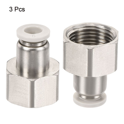 Harfington Push to Connect Fittings Female Thread Nickel-plated Copper Straight Union Fitting