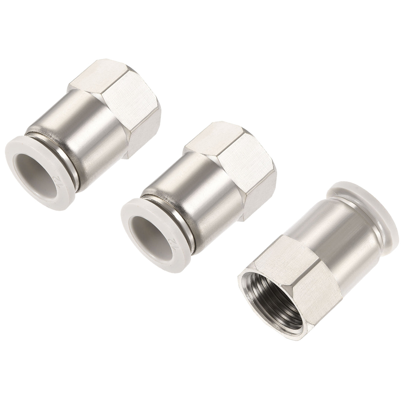Harfington Push to Connect Fittings Female Thread Nickel-plated Copper Straight Union Fitting