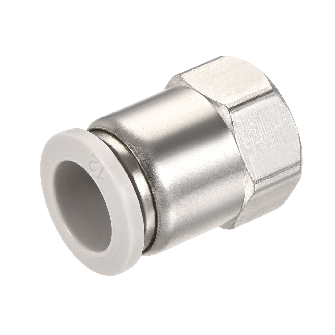 Harfington Push to Connect Fittings 1/8PT Female Thread Fit 12mm Tube OD Nickel-plated Copper Straight Union Fitting