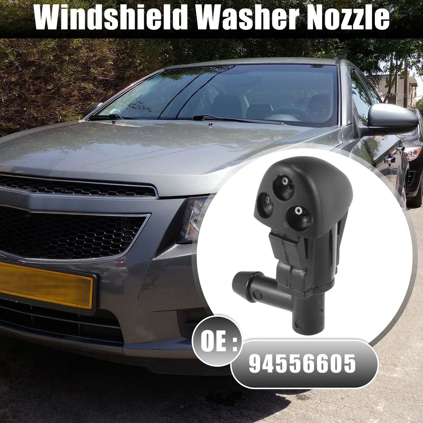 X AUTOHAUX Front Windshield Washer Nozzles Wiper Spray for Chevrolet Cruze 2009-2014 Replaces 94556605 2pcs