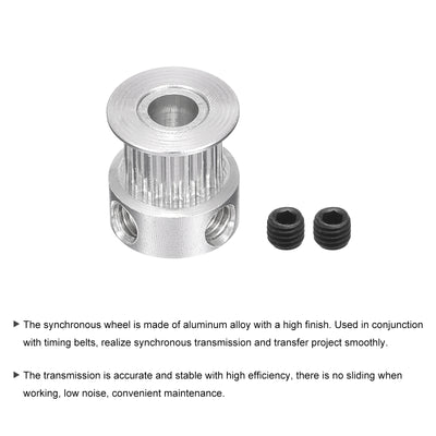 Harfington Timing Pulley, Aluminium Synchronous Wheel for 3D Printer Belt, CNC Machine
