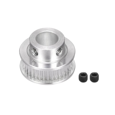 Harfington 36 Teeth 10mm Bore Timing Pulley, Aluminium Synchronous Wheel Silver for 3D Printer Belt, CNC Machine