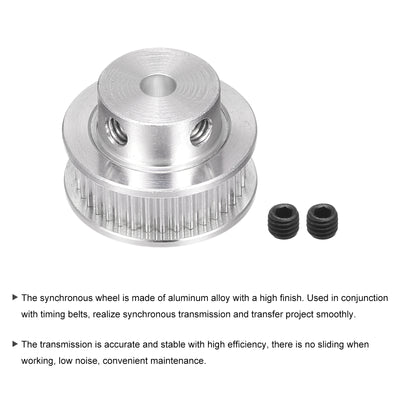 Harfington 40 Teeth 5mm Bore Timing Pulley, Aluminium Synchronous Wheel Silver for 3D Printer Belt, CNC Machine