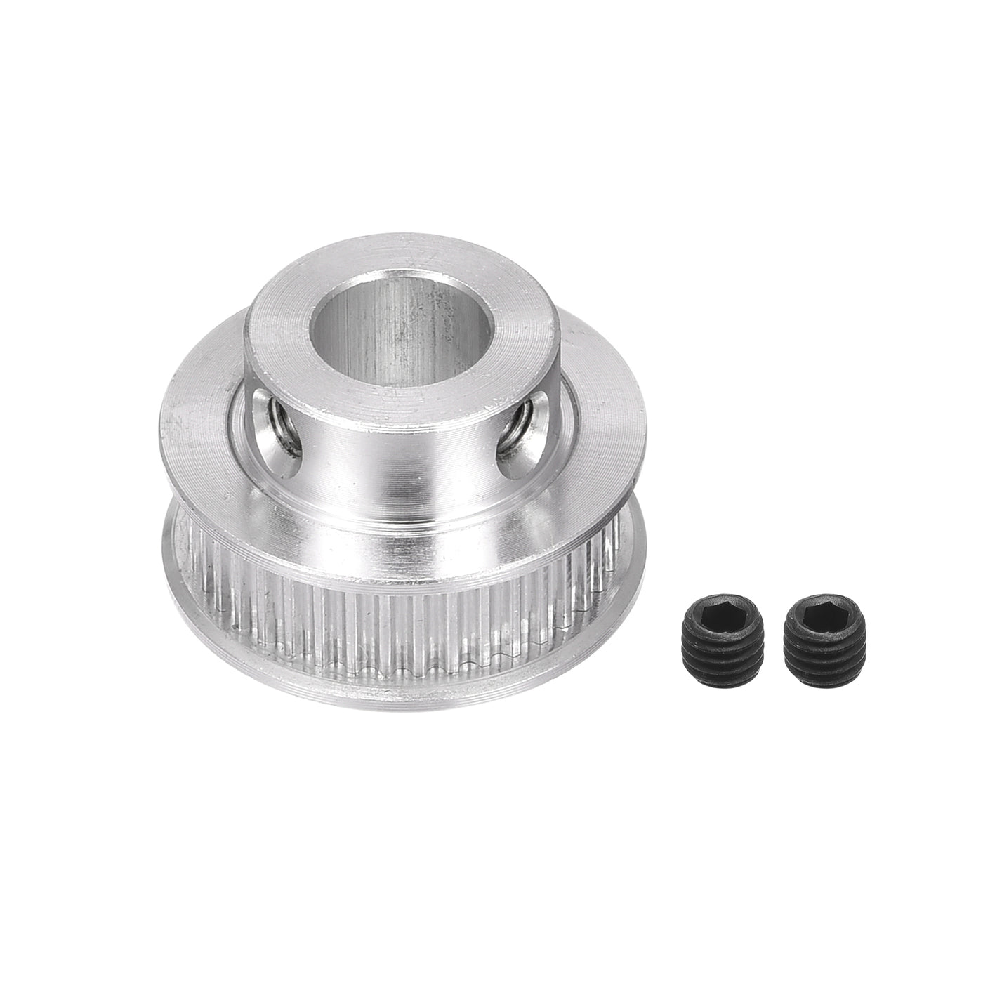 Harfington 40 Teeth 10mm Bore Timing Pulley, Aluminium Synchronous Wheel Silver for 3D Printer Belt, CNC Machine