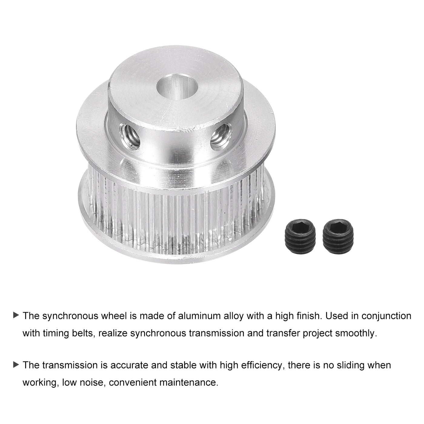 Harfington 40 Teeth 5mm Bore Timing Pulley Synchronous Wheel Silver, for 3D Printer Belts, CNC Machine
