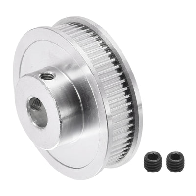 Harfington 60 Teeth 8mm Bore Timing Pulley, Aluminium Synchronous Wheel Silver for 3D Printer Belt, CNC Machine