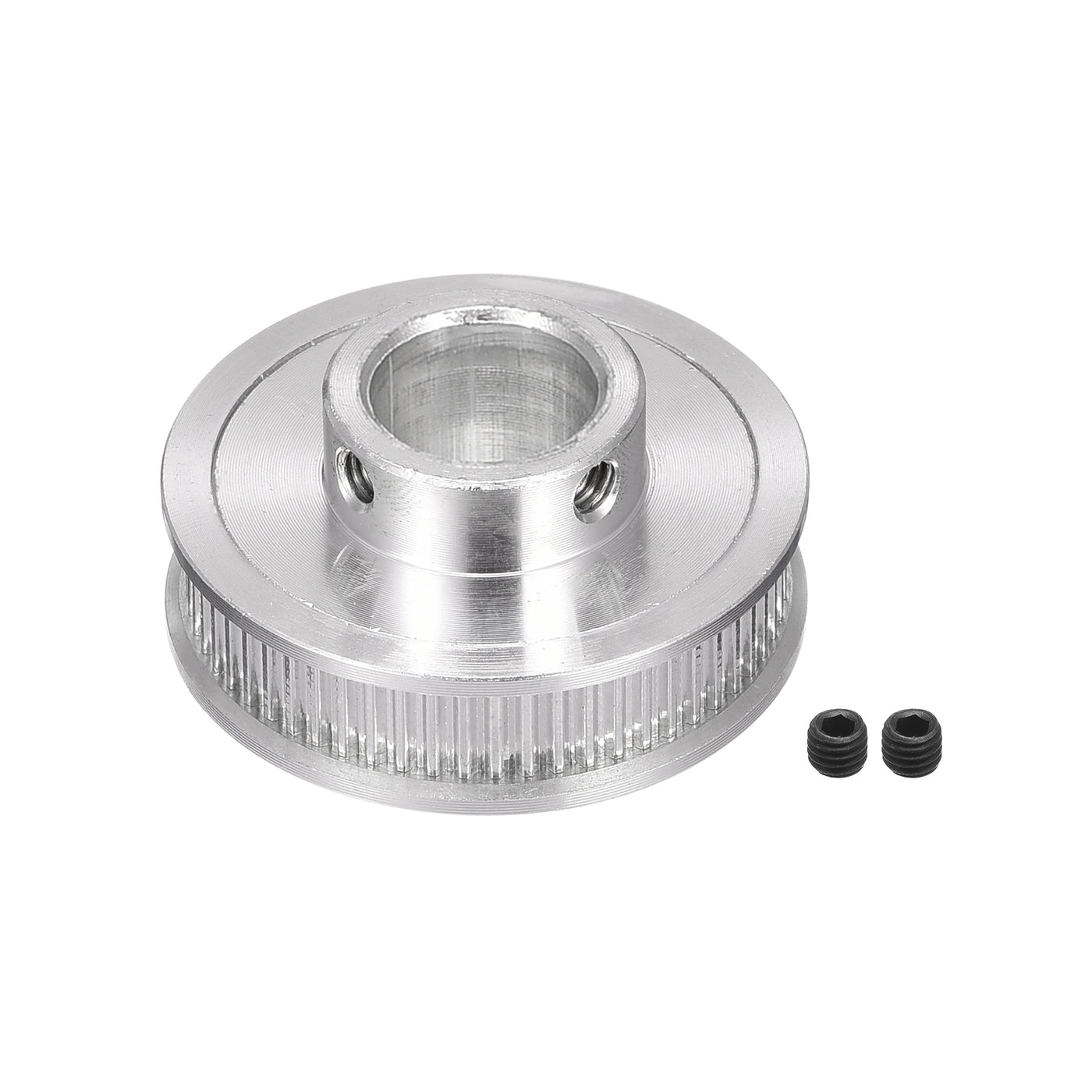 Harfington 60 Teeth 12mm Bore Timing Pulley, Aluminium Synchronous Wheel Silver for 3D Printer Belt, CNC Machine