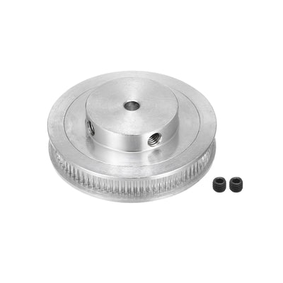 Harfington 80 Teeth 5mm Bore Timing Pulley, Aluminium Synchronous Wheel Silver for 3D Printer Belt, CNC Machine