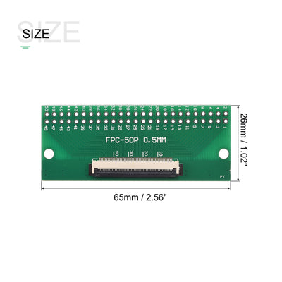 Harfington FPC Converter Board 50P 0.5mm on Socket Side, Back 1.0mm, to DIP 2.54mm
