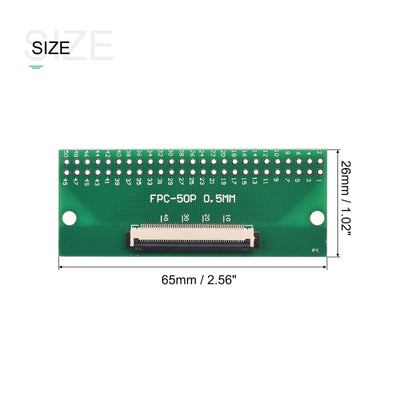 Harfington FPC Converter Board 50P 0.5mm on Socket Side, Back 1.0mm, to DIP 2.54mm 2pcs