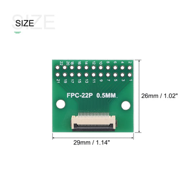 Harfington FFC FPC PCB Converter Board 22 Pin 0.5mm Pitch to DIP 2.54mm Single Side 2pcs