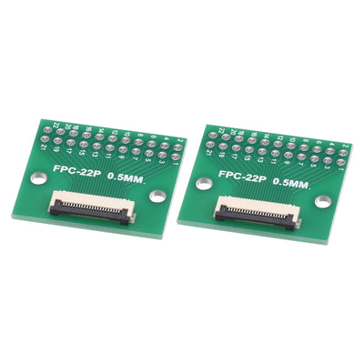 Harfington FFC FPC PCB Converter Board 22 Pin 0.5mm Pitch to DIP 2.54mm Single Side 2pcs
