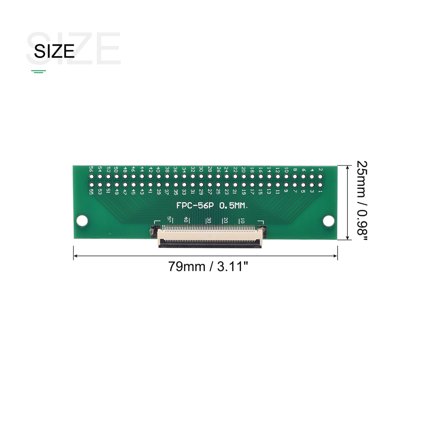 Harfington FFC FPC PCB Converter Board 54 Pin 0.5mm Pitch to DIP 2.54mm Single Side 2pcs
