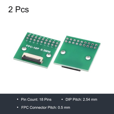 Harfington FFC FPC PCB Converter Board 18 Pin 0.5mm Pitch to DIP 2.54mm Single Side 2pcs
