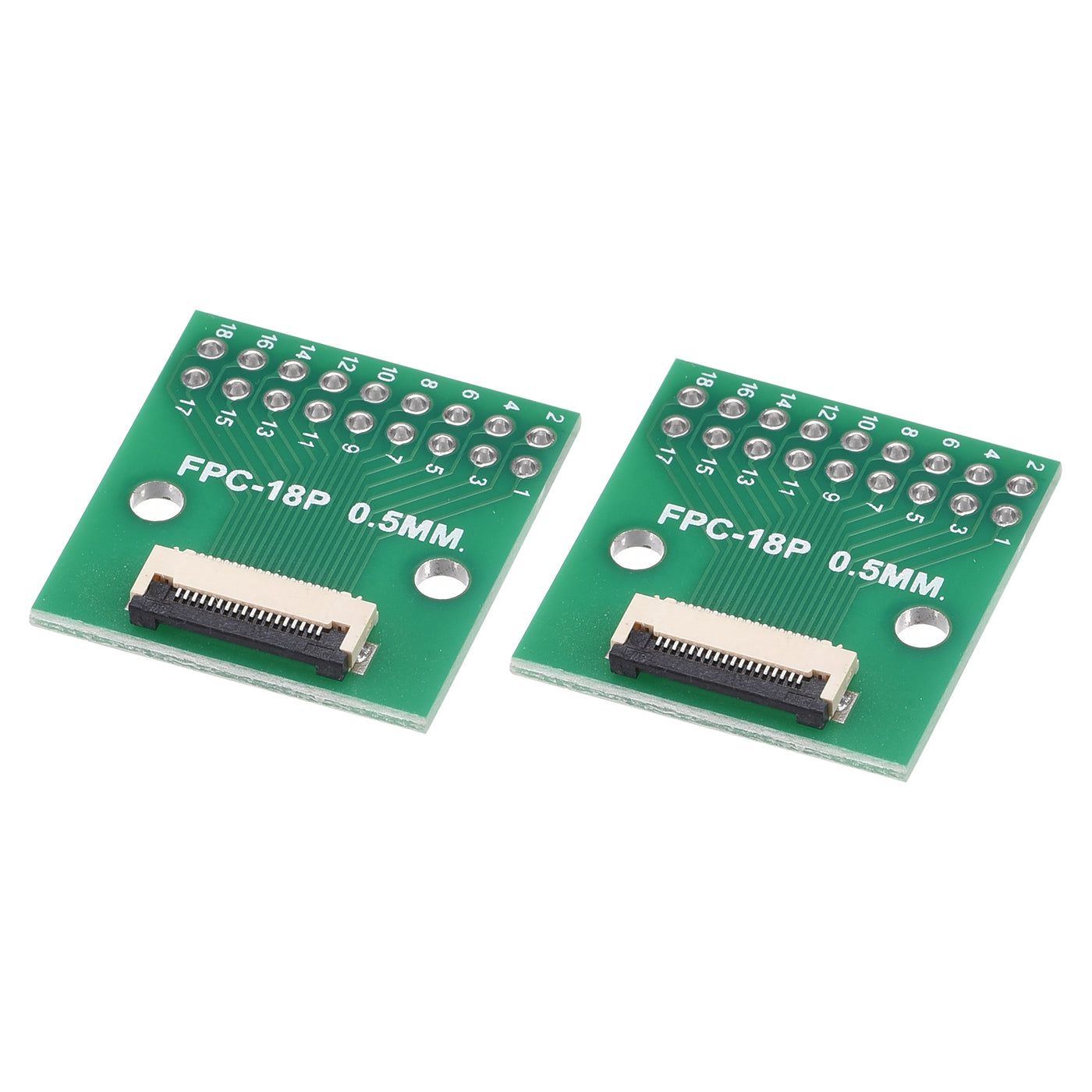 Harfington FFC FPC PCB Converter Board 18 Pin 0.5mm Pitch to DIP 2.54mm Single Side 2pcs