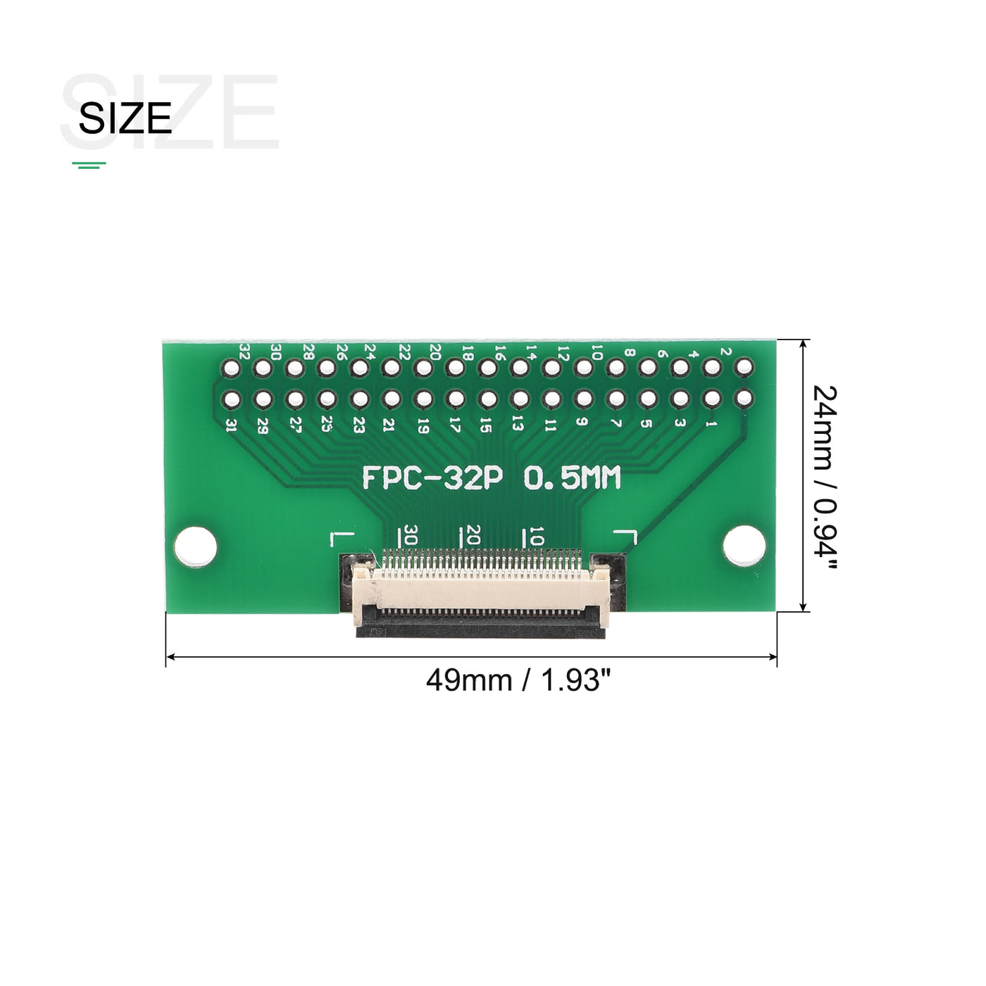 Harfington FFC FPC PCB Converter Board 32 Pin 0.5mm Pitch to DIP 2.54mm Single Side
