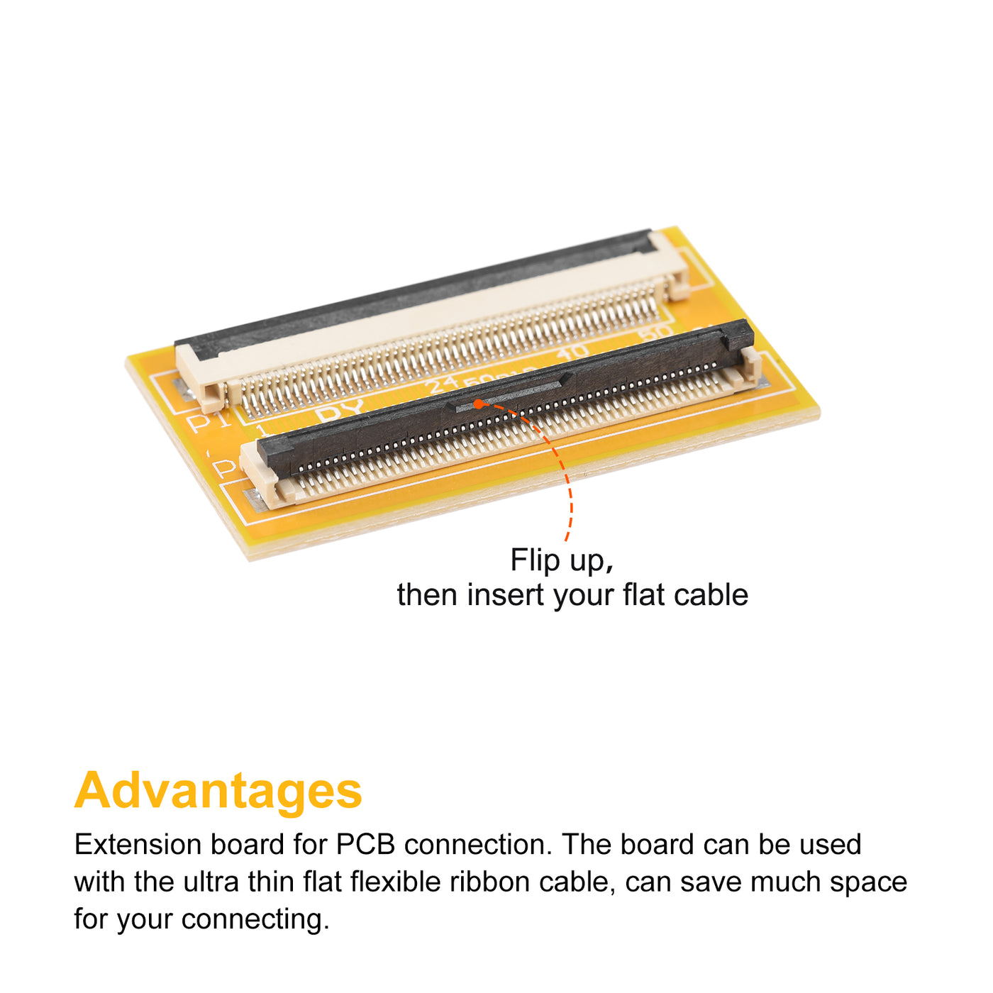 Harfington FFC FPC Extension Board PCB Extend Connector 50 Pin 0.5mm Pitch Single Side 2pcs