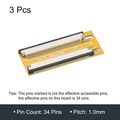 Harfington FFC FPC Extension Board PCB Extend Connector 34 Pin 1.0mm Pitch Single Side 3pcs