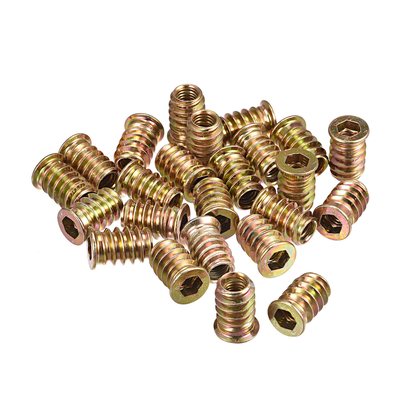 uxcell Uxcell M6x17mm Threaded Inserts for Wood Hex Socket Drive Furniture Screw-in Nut 64pcs