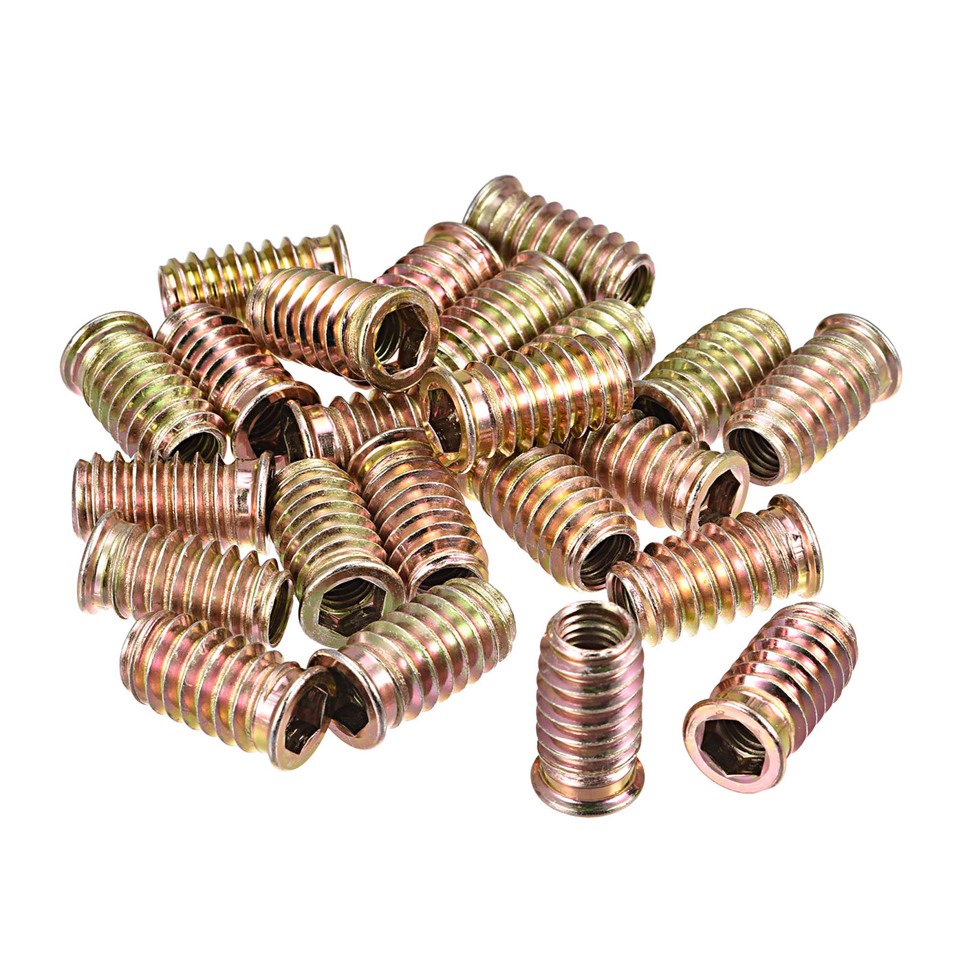 uxcell Uxcell M8x25mm Threaded Inserts for Wood Hex Socket Drive Furniture Screw-in Nut 24pcs