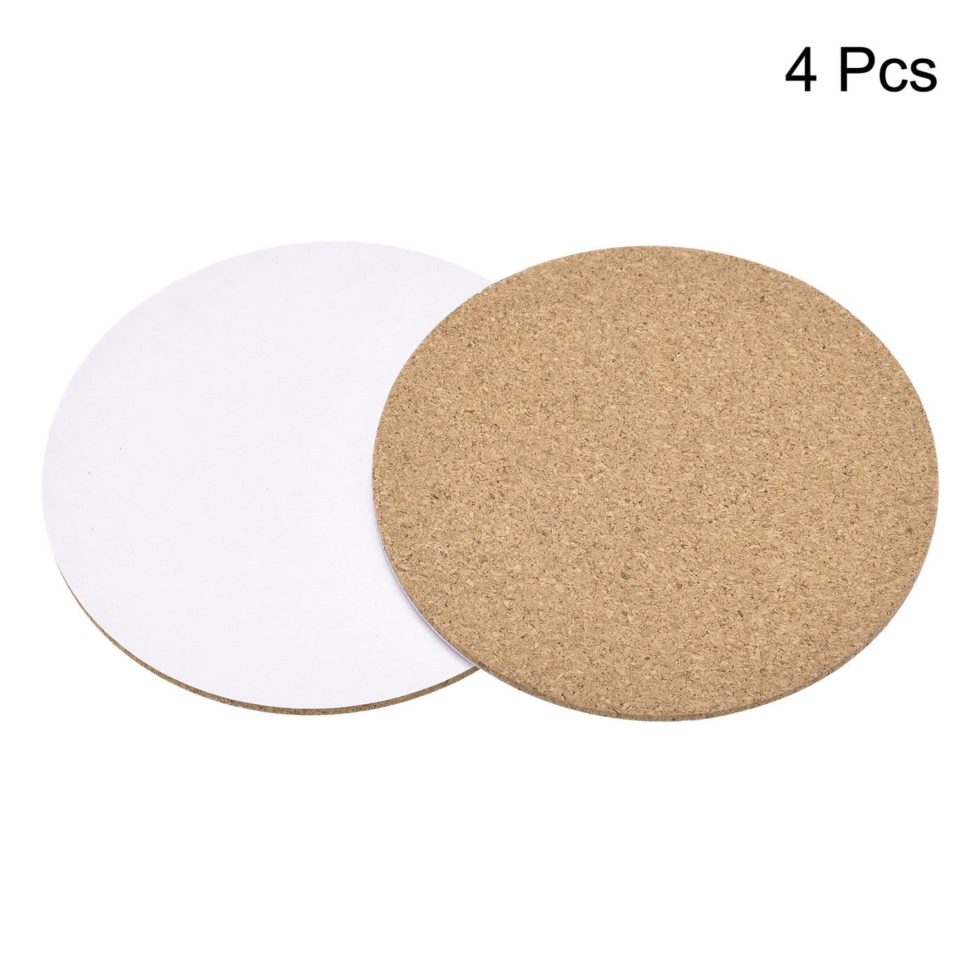 uxcell Uxcell 100mm(3.94") Round Coasters 2mm Thick Cork Cup Mat Self-Adhesive Pad 4pcs