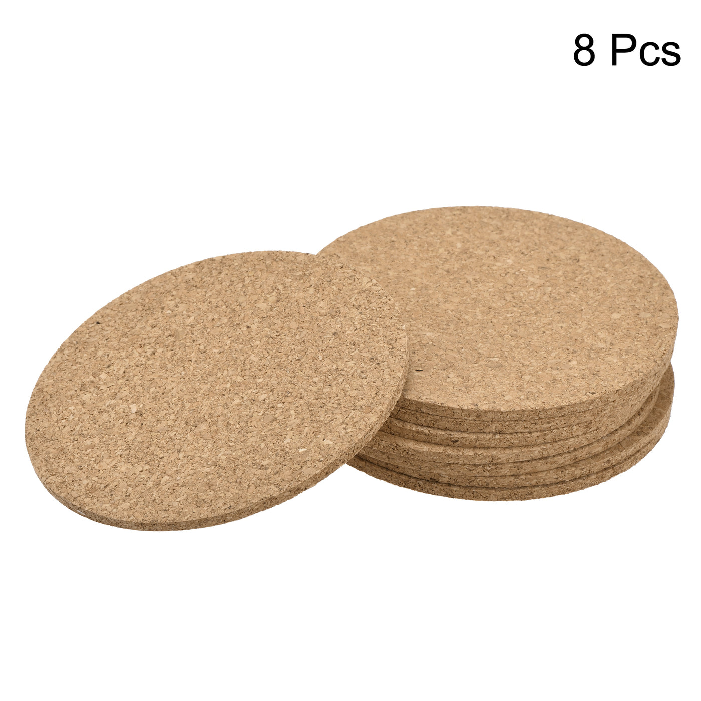 uxcell Uxcell 90mm(3.54") Round Coasters 3mm Thick Cork Cup Mat Pad for Tableware 8pcs