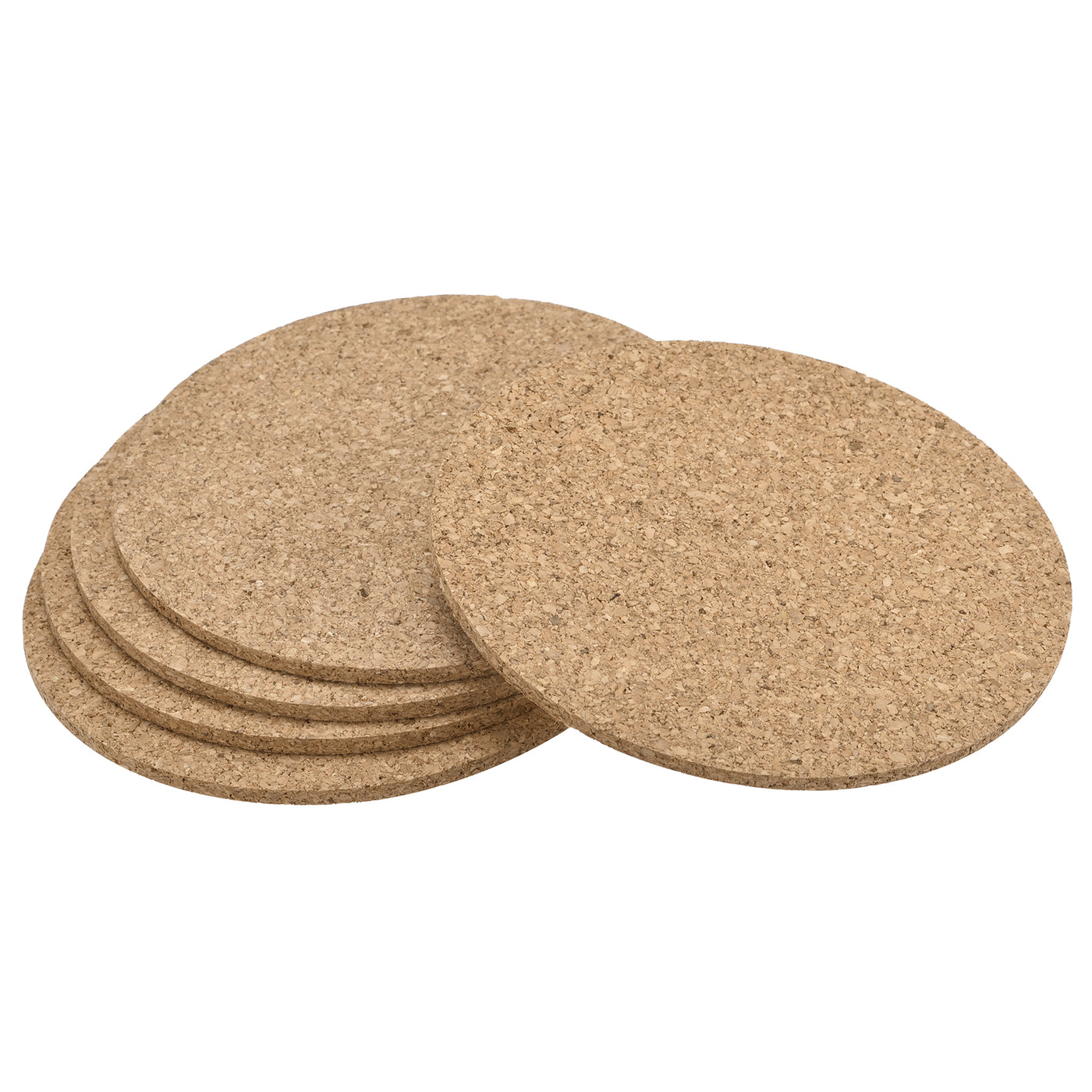 uxcell Uxcell 95mm(3.74") Round Coasters 3mm Thick Cork Cup Mat Pad for Tableware 5pcs