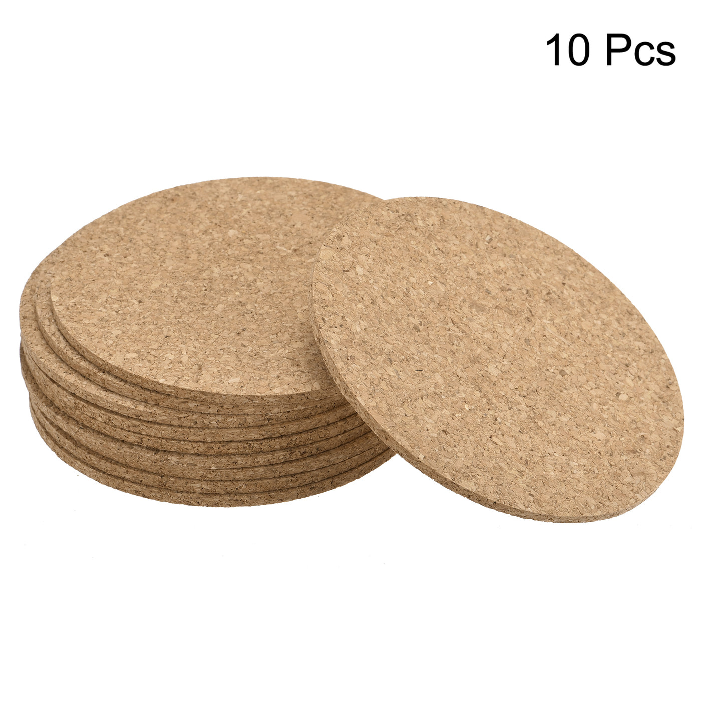 uxcell Uxcell 95mm(3.74") Round Coasters 3mm Thick Cork Cup Mat Pad for Tableware 10pcs