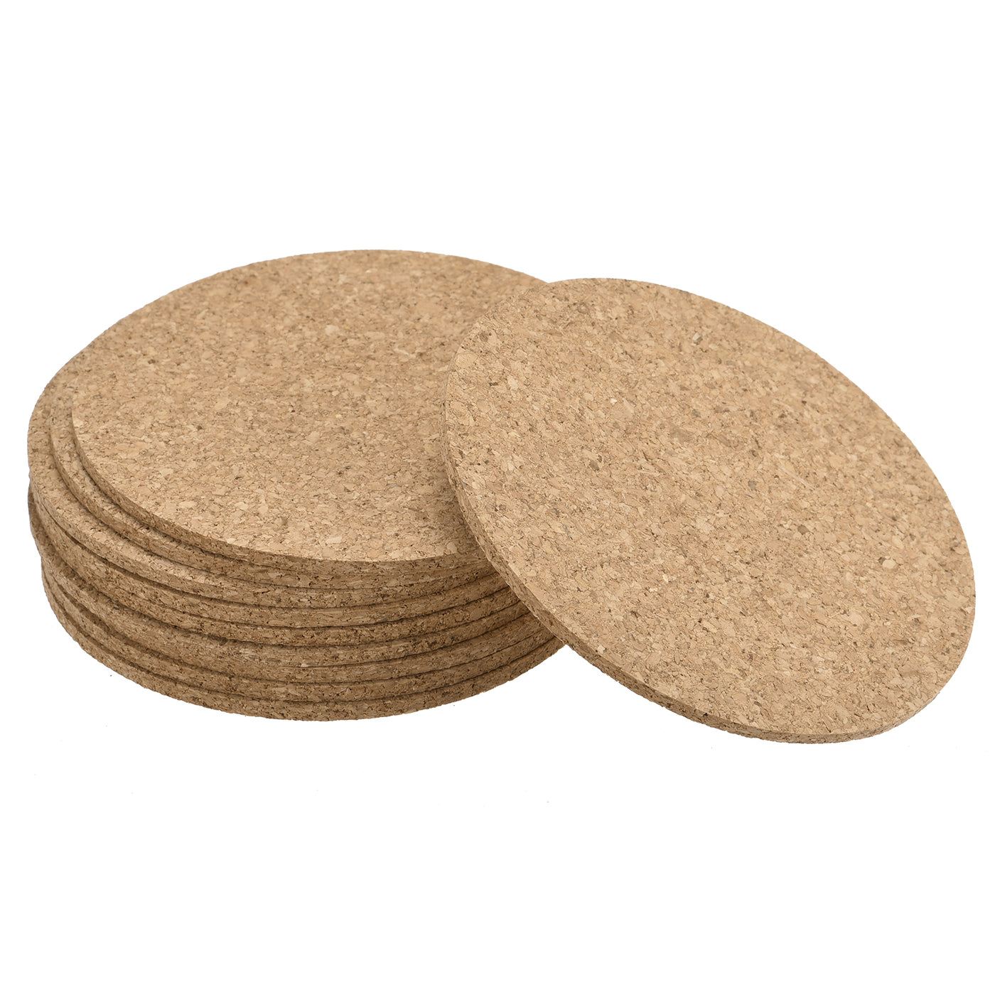 uxcell Uxcell 95mm(3.74") Round Coasters 3mm Thick Cork Cup Mat Pad for Tableware 10pcs