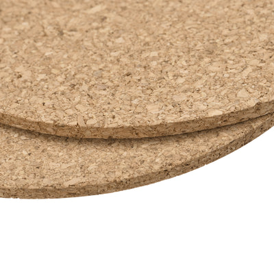 Harfington Uxcell 100mm(3.94") Round Coasters 3mm Thick Cork Cup Mat Pad for Tableware 8pcs
