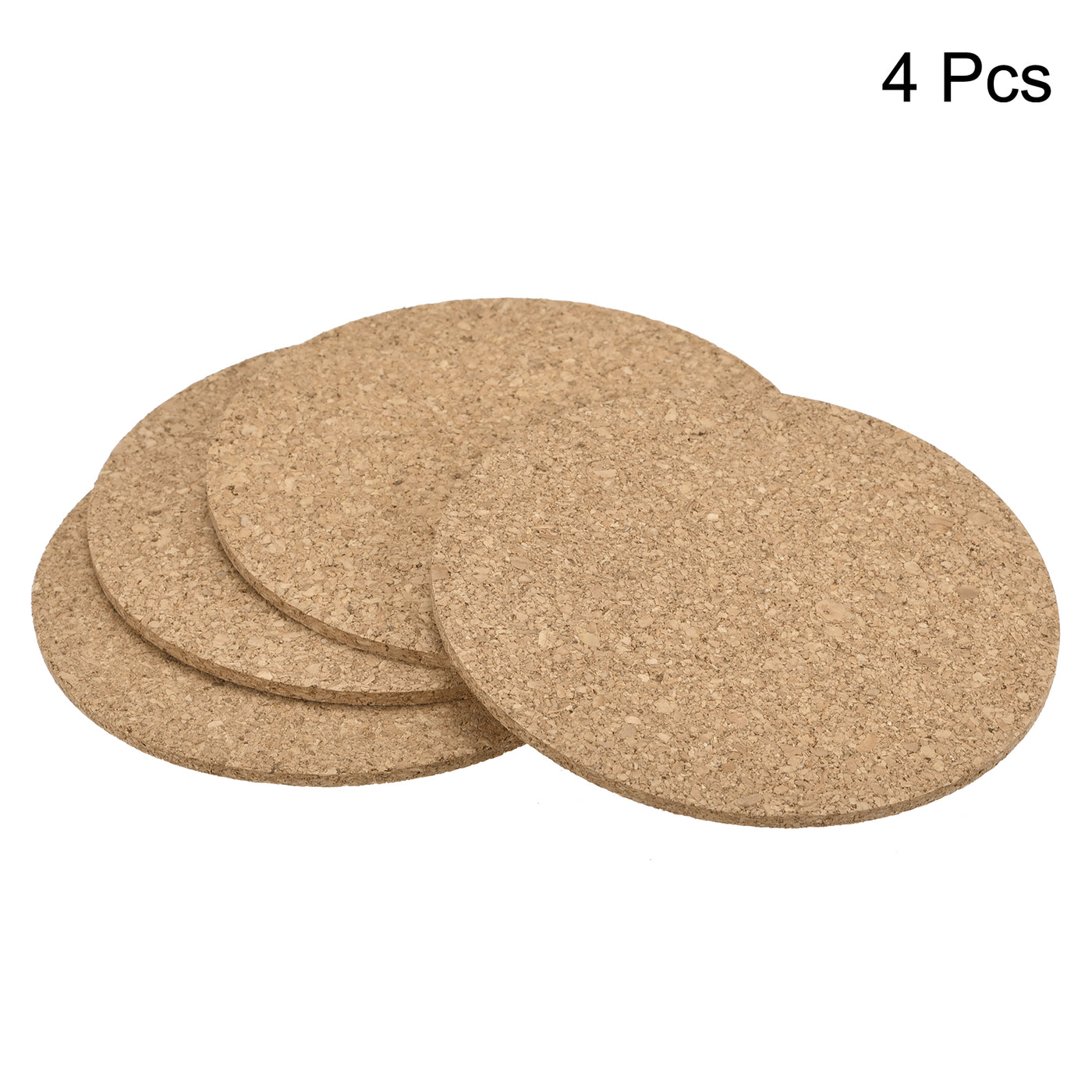 uxcell Uxcell 100mm(3.94") Round Coasters 3mm Thick Cork Cup Mat Pad for Tableware 4pcs