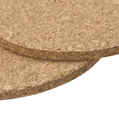 Harfington Uxcell 90mm(3.54") Round Coasters 4mm Thick Cork Cup Mat Pad for Tableware 10pcs