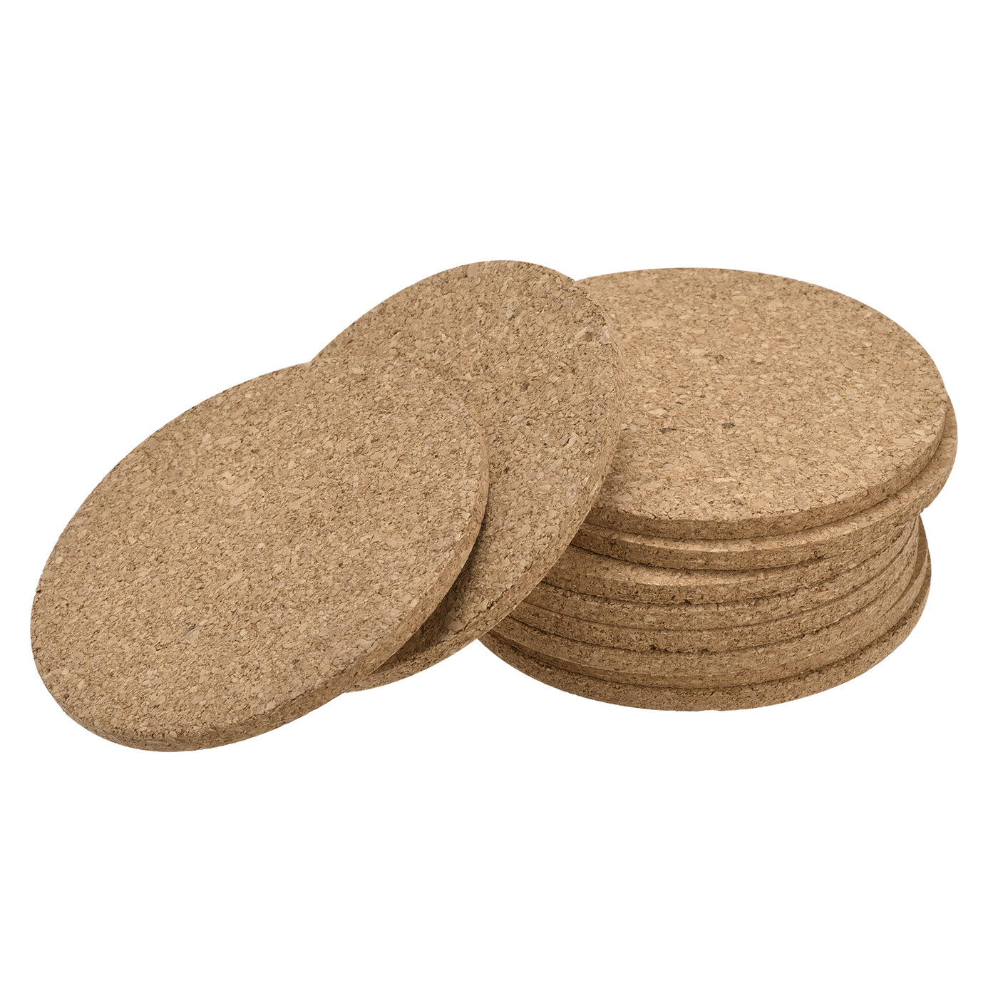 uxcell Uxcell 90mm(3.54") Round Coasters 4mm Thick Cork Cup Mat Pad for Tableware 10pcs