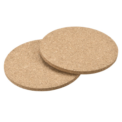 Harfington Uxcell 90mm(3.54") Round Coasters 4mm Thick Cork Cup Mat Pad for Tableware 2pcs