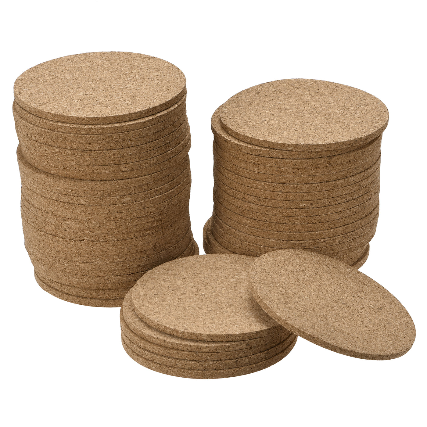 uxcell Uxcell 95mm(3.74") Round Coasters 4mm Thick Cork Cup Mat Pad for Tableware 50pcs