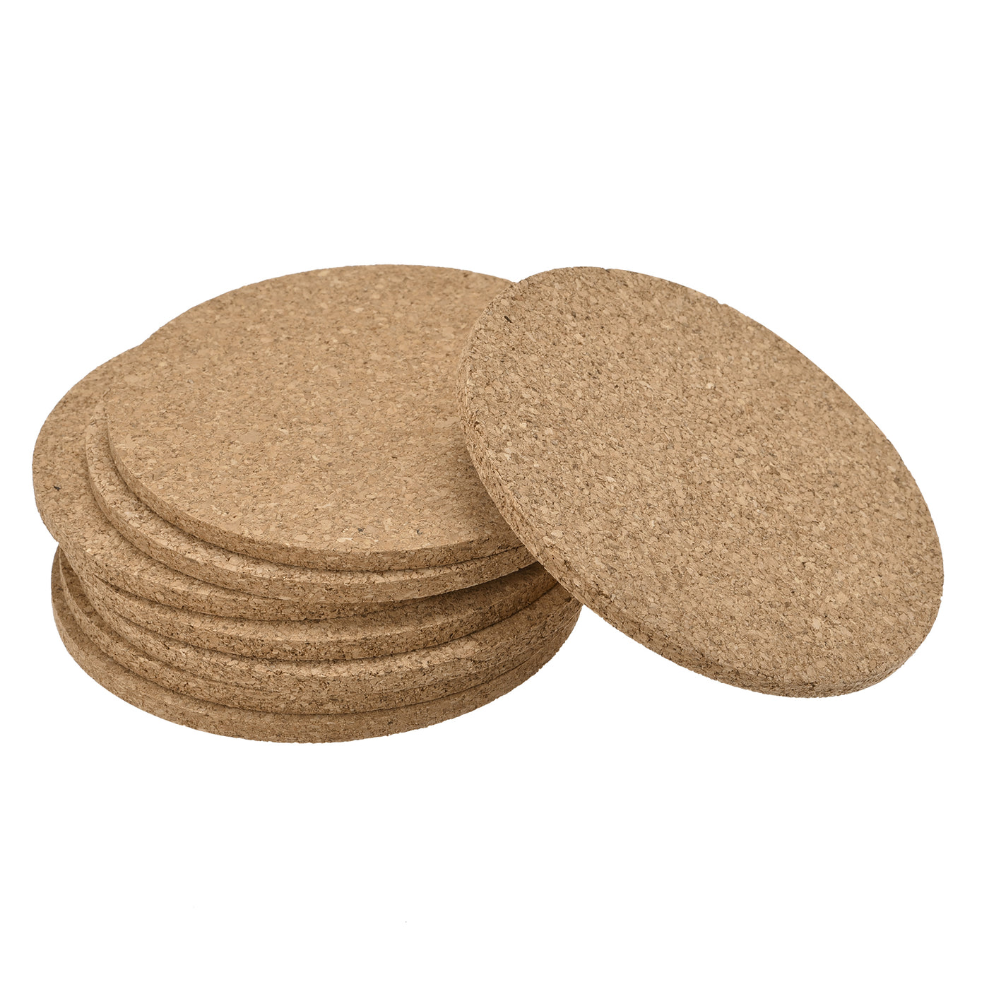 uxcell Uxcell 100mm(3.94") Round Coasters 4mm Thick Cork Cup Mat Pad for Tableware 8pcs