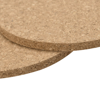 Harfington Uxcell 100mm(3.94") Round Coasters 5mm Thick Cork Cup Mat Pad for Tableware 4pcs