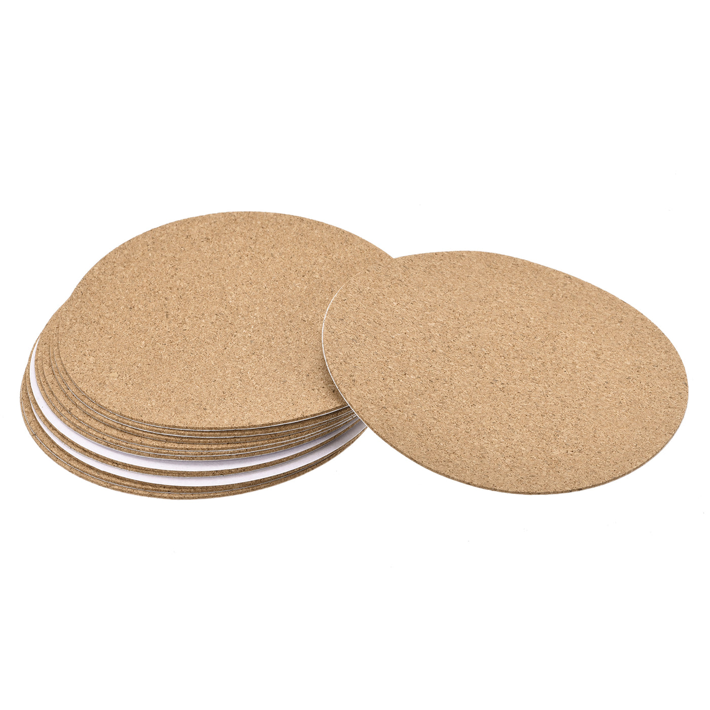 uxcell Uxcell 100mm(3.94") Dia Round Coasters 1mm Thick Cork Cup Mat Self-Adhesive Pad 12pcs