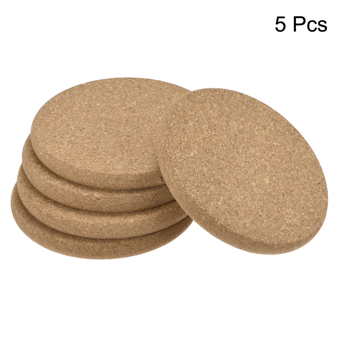 uxcell Uxcell 100mm(3.94") Round Coasters 10mm Thick Cork Cup Mat Pad Round Edge 5pcs