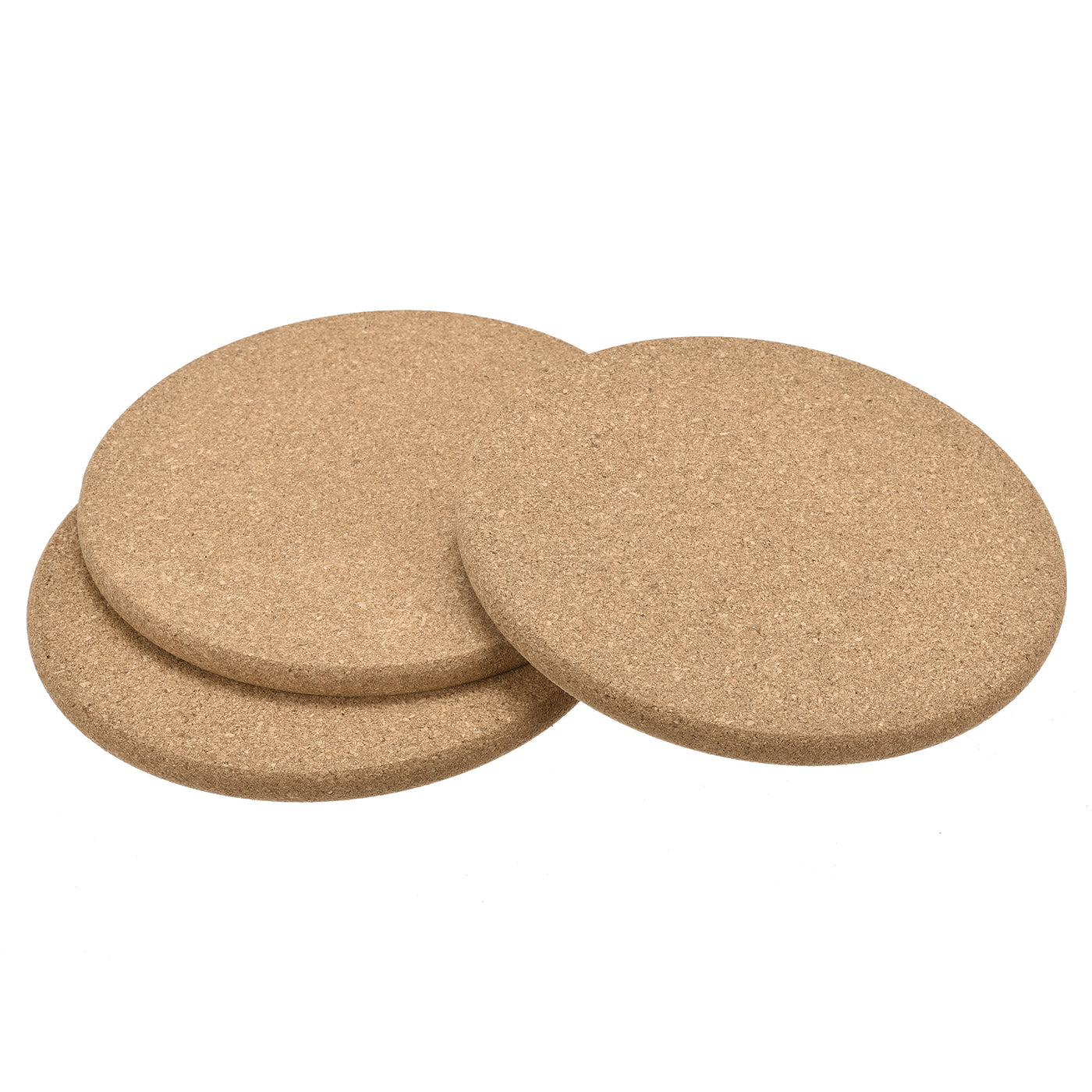 uxcell Uxcell 160mm(6.3") Round Coasters 10mm Thick Cork Cup Mat Pad Round Edge 3pcs