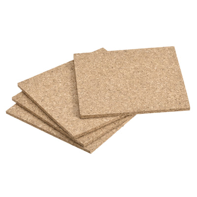 Harfington Uxcell 90x90x3mm Square Coasters Cork Cup Mat Pad for Tableware 4pcs