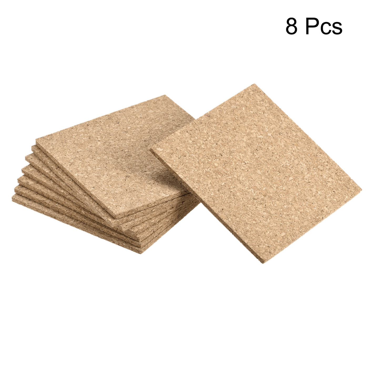 uxcell Uxcell 95x95x3mm Square Coasters Cork Cup Mat Pad for Tableware 8pcs