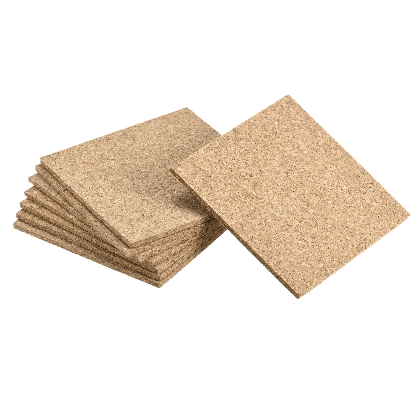 uxcell Uxcell 95x95x3mm Square Coasters Cork Cup Mat Pad for Tableware 8pcs